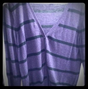 Purple and black striped sweater